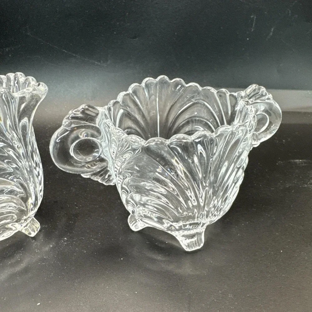Vintage Cambridge Caprice Pattern‎ SCA Glass Footed Cream and Sugar Set